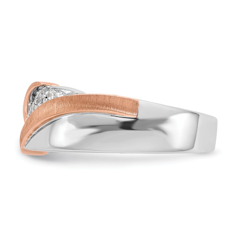 14K Two-tone Men's 1/3 carat Lab Grown Diamond VS/SI  D E F  Brushed and Polished Band