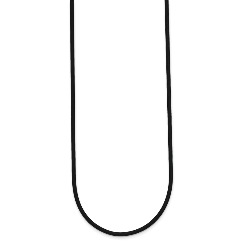 14k Yellow Clasp 2mm 16 inch Black Rubber Cord Necklace