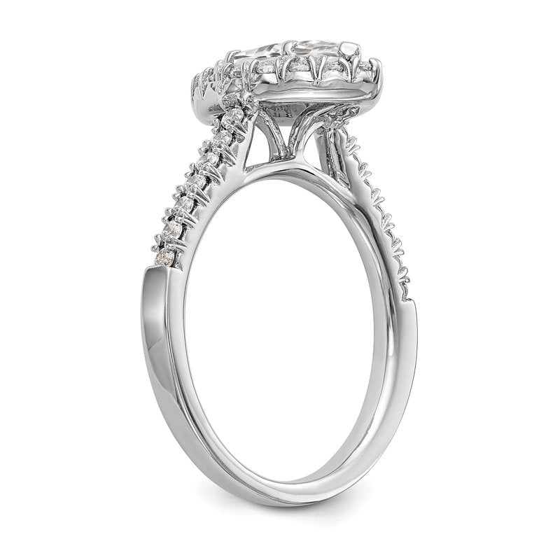 14K White Gold 1/3 carat Lab Grown Diamond VS+ F+ Semi-Mount Marquise Halo Engagement Ring