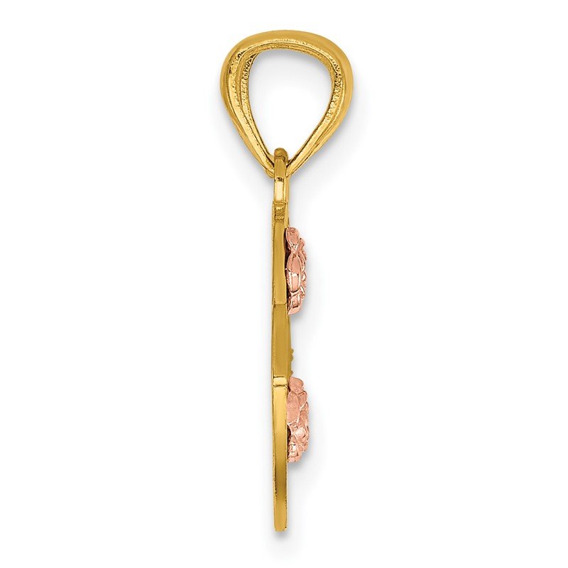 14k Two-tone BEST FRIENDS 2-Piece Break-Apart Heart Pendant