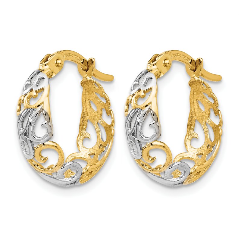 14K Two-tone Gold Earrings