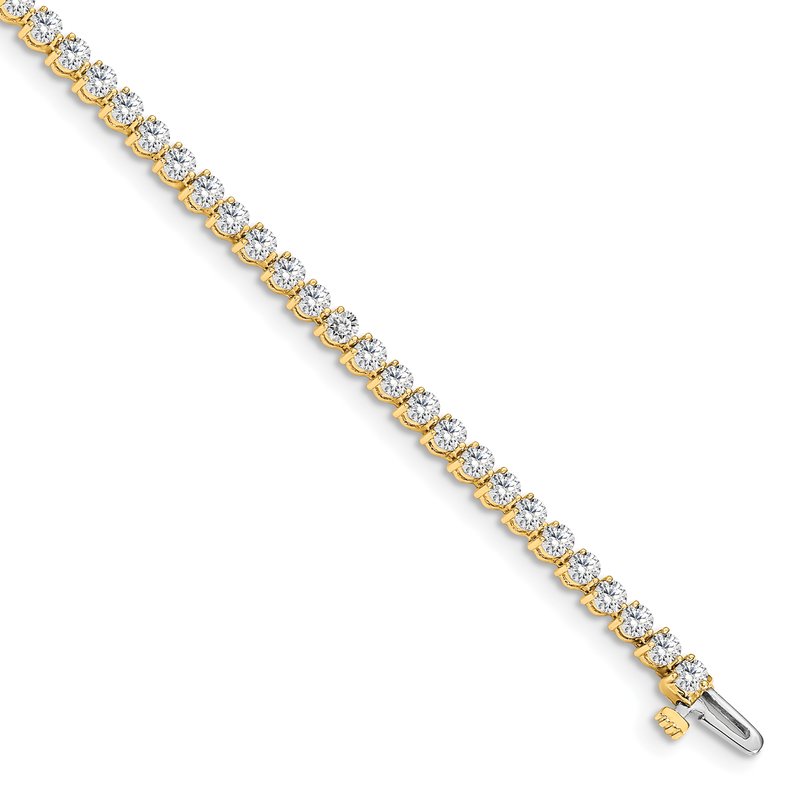 14k Complete 2.4 carat Round AA Diamond 3-prong 7 inch Tennis Bracelet
