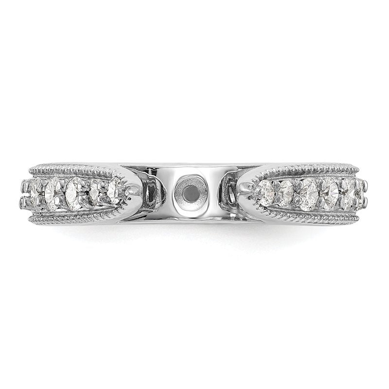 14K White Gold 1/3 carat Lab Grown Diamond VS/SI  D E F  Semi Mount Peg Set Ring