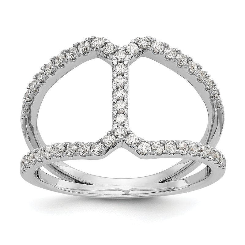 14K White Gold 1/2 carat Lab Grown Diamond VS+ F+ Complete Geometric Ring