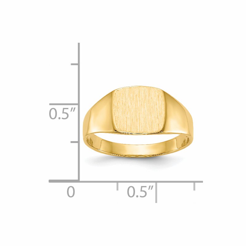 14k 9.0x8.5mm Closed Back Signet Ring