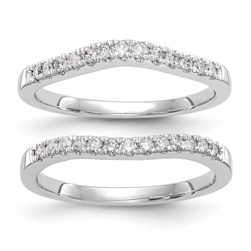 14K White Gold 1/5 carat Lab Grown Diamond VS+ F+ Set of Two Complete Wedding Bands