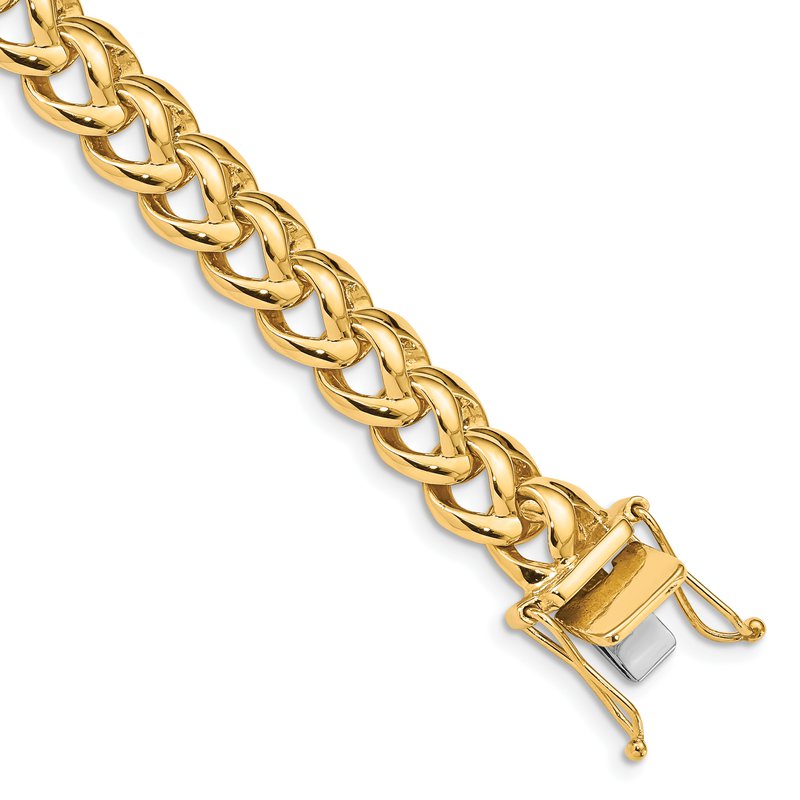 14K 20 inch 8.6mm Hand Polished Fancy Link with Box Catch Clasp Chain