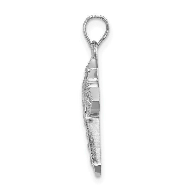 14K White Polished Celtic Cross Pendant