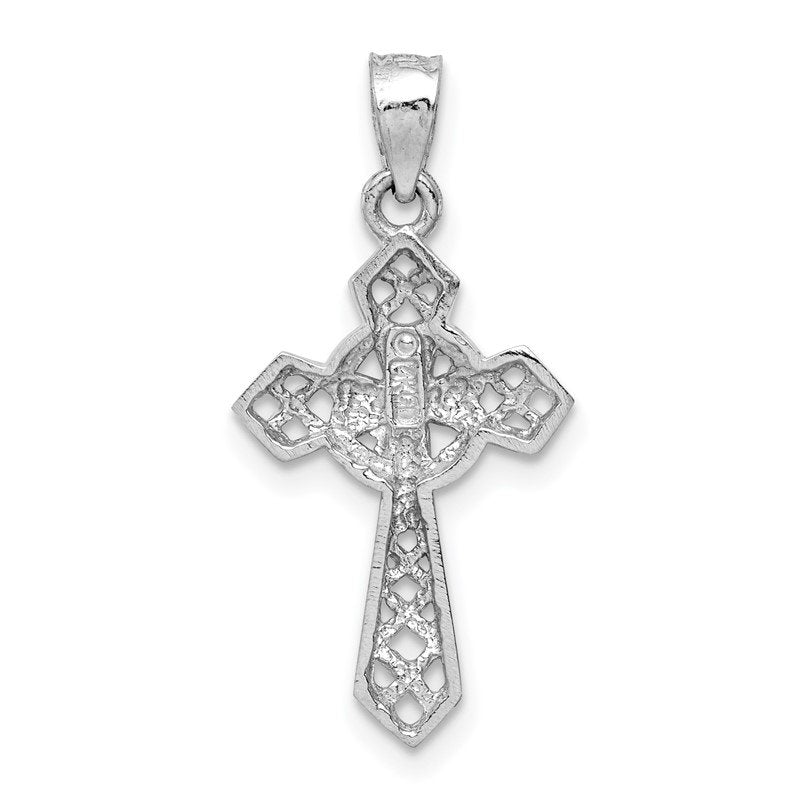 14K White Polished Celtic Cross Pendant