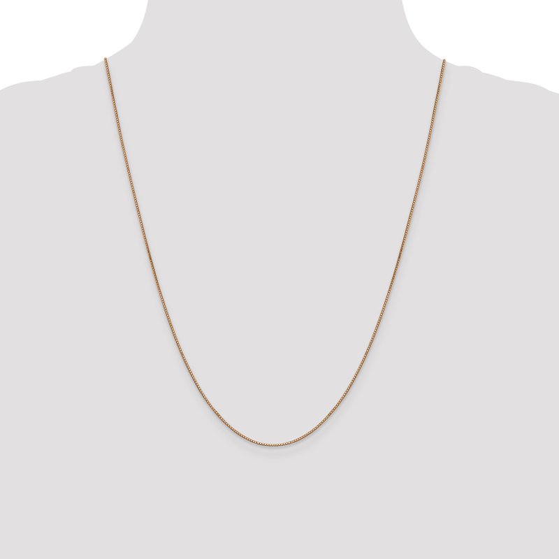 14K Rose Gold 10 inch .9mm Box Link with Lobster Clasp Chain Anklet