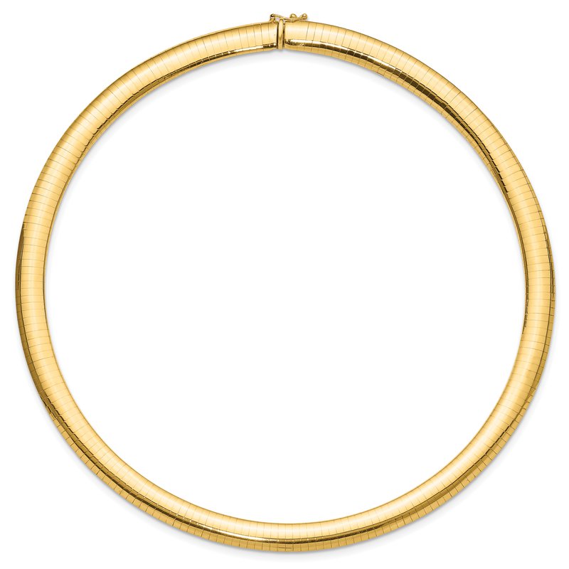 14K 8mm Lightweight Domed Omega Necklace