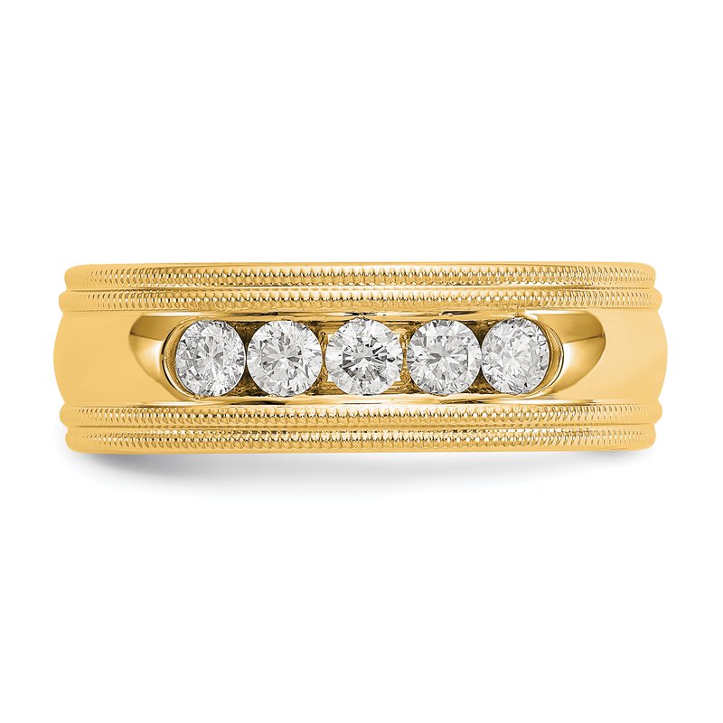 14K White Gold 1/2 carat Lab Grown Diamond VS+ F+ Size 10.5 Complete Double Miligrain Band
