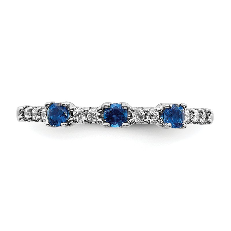 14k White Gold Diamond and Emerald 3-Stone Ring