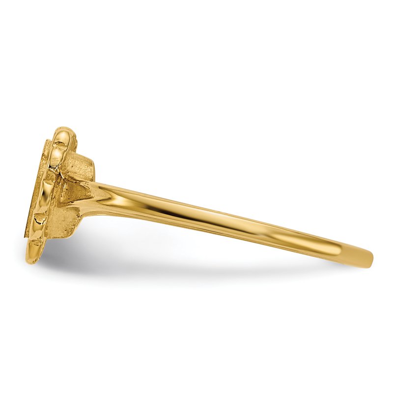 14k 6.5x6.0mm Open Back Heart Signet Ring