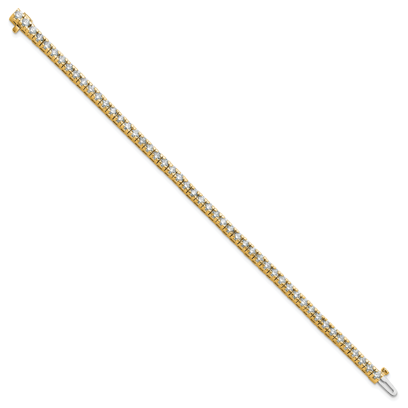 14k Complete 4.65 carat Round AA Diamond 4-prong 7 inch Tennis Bracelet
