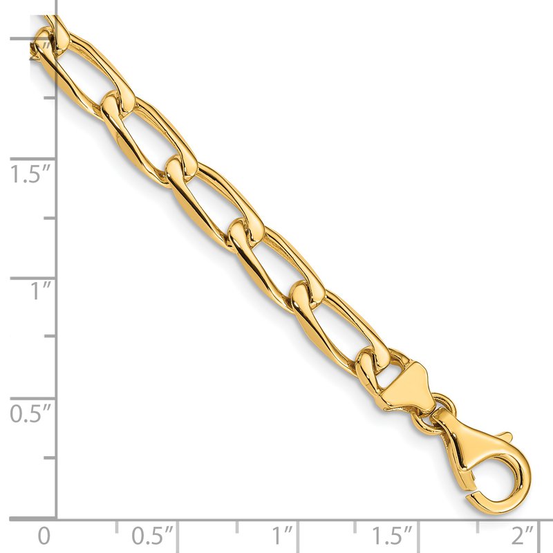 14K 18 inch 5.9mm Hand Polished Fancy Open Link with Fancy Lobster Clasp Chain
