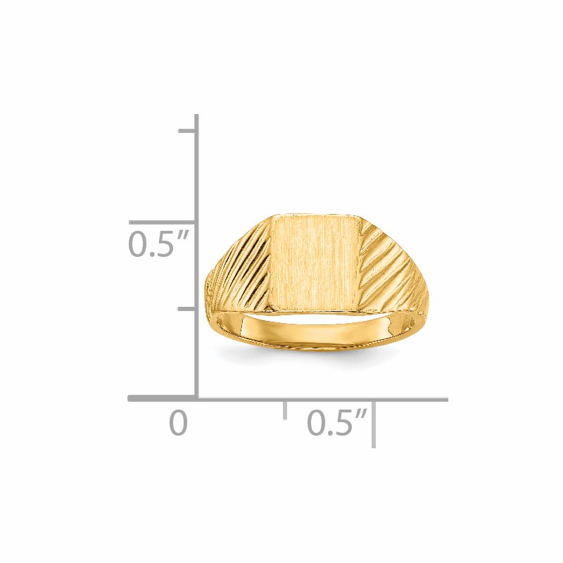 14k 8.0x6.5mm Open Back Child's Signet Ring