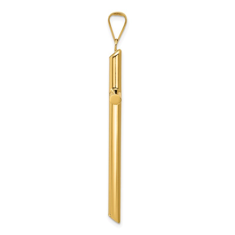 14k Polished Tube Cross Pendant