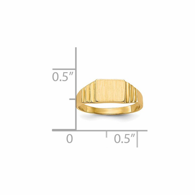 14K Rectangular Satin Baby Signet Ring