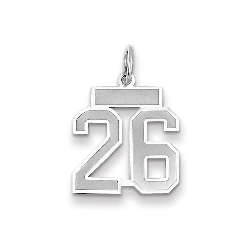 14kw Small Satin Number 26 Charm