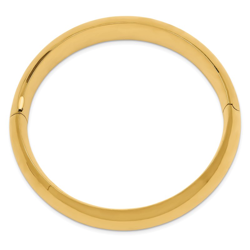 14k 11/16 High Polished 17.00mm Hinged Oval Bangle Bracelet
