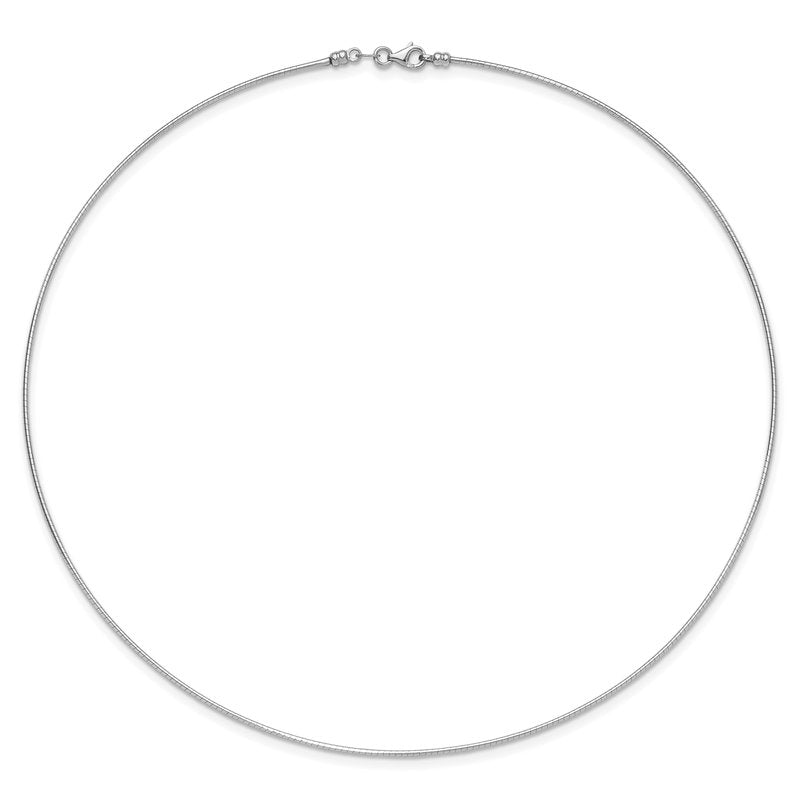 14K White Gold 1.2mm Detachable Clasp Omega Necklace