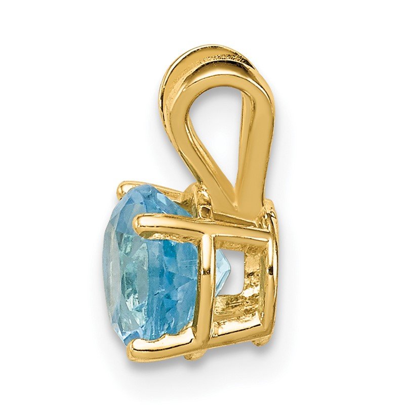 14k 6mm Round Blue Topaz Pendant