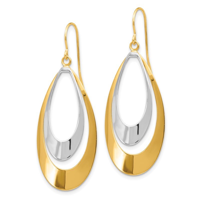 14K Two-tone Dangle Earrings
