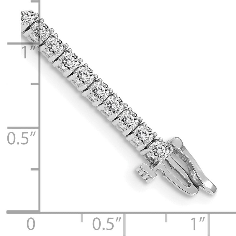 14k White Gold Complete 3.92 carat Round AA Diamond 4-prong 7 inch Tennis Bracelet