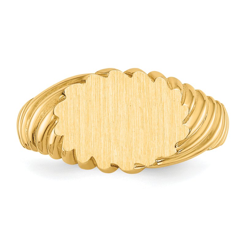 14k 10.0x7.5mm Open Back Signet Ring