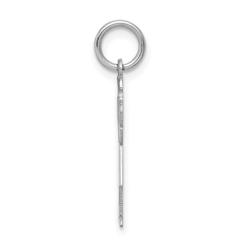 14k White Gold The Kids Small Girl with Ponytails Engravable Love Charm