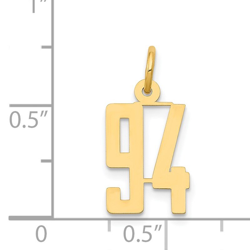 14k Small Elongated Number 94 Charm