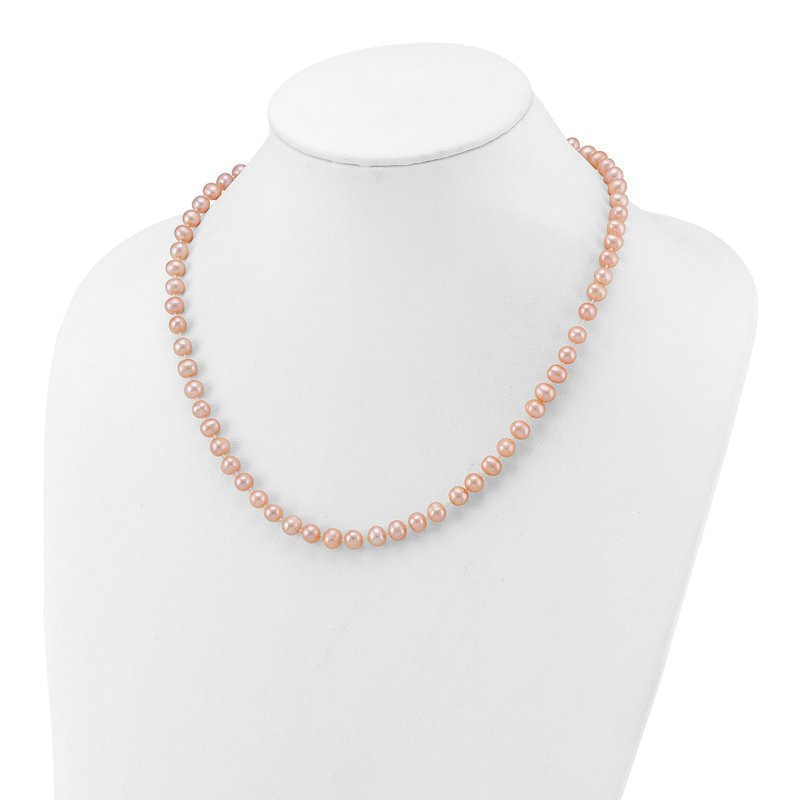 14k 6-7mm Pink Near-Round Freshwater Cultured Pearl 16 inch Necklace