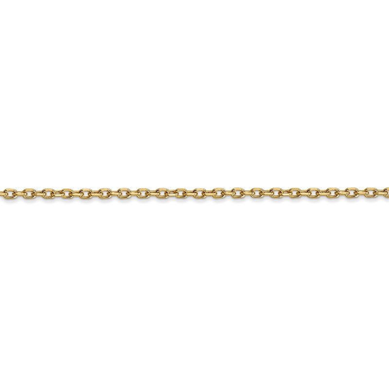 14K 26 inch 1.8mm Diamond-cut Round Open Link Cable with Lobster Clasp Chain