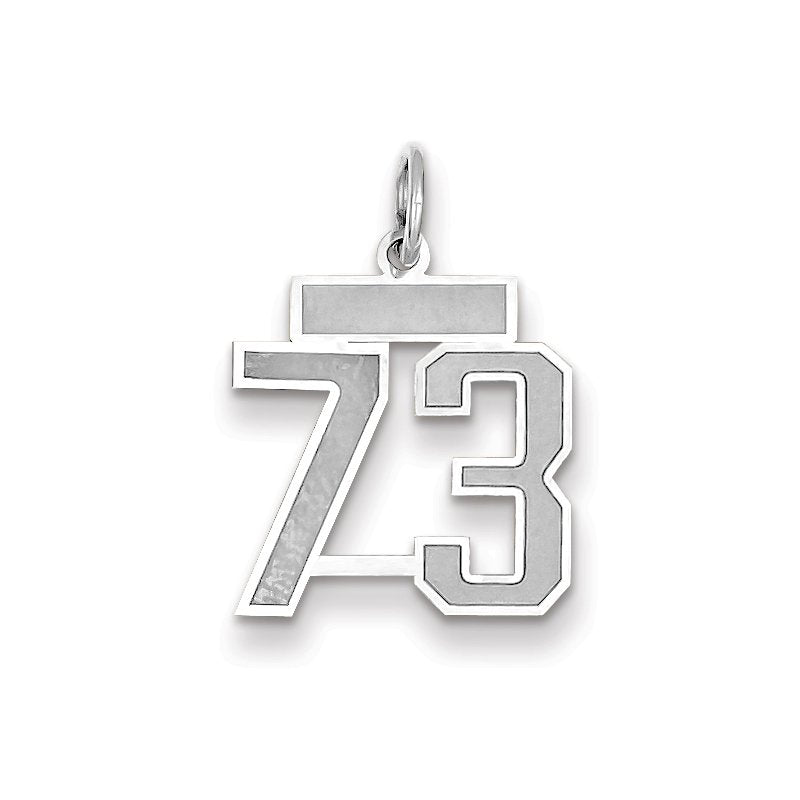 14kw Small Satin Number 73 Charm