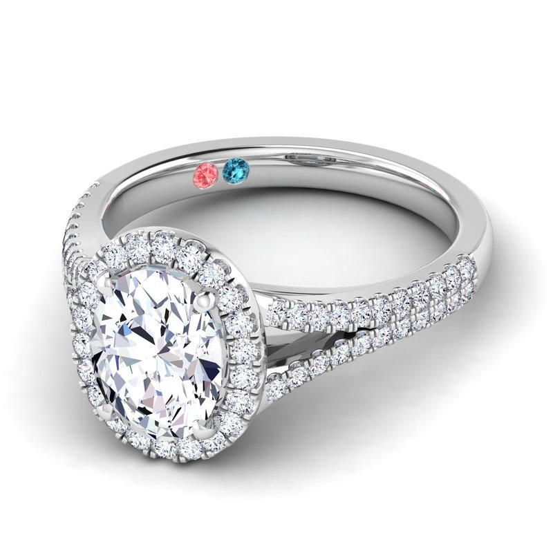 Lab Grown Diamond Halo Split Shank Ring