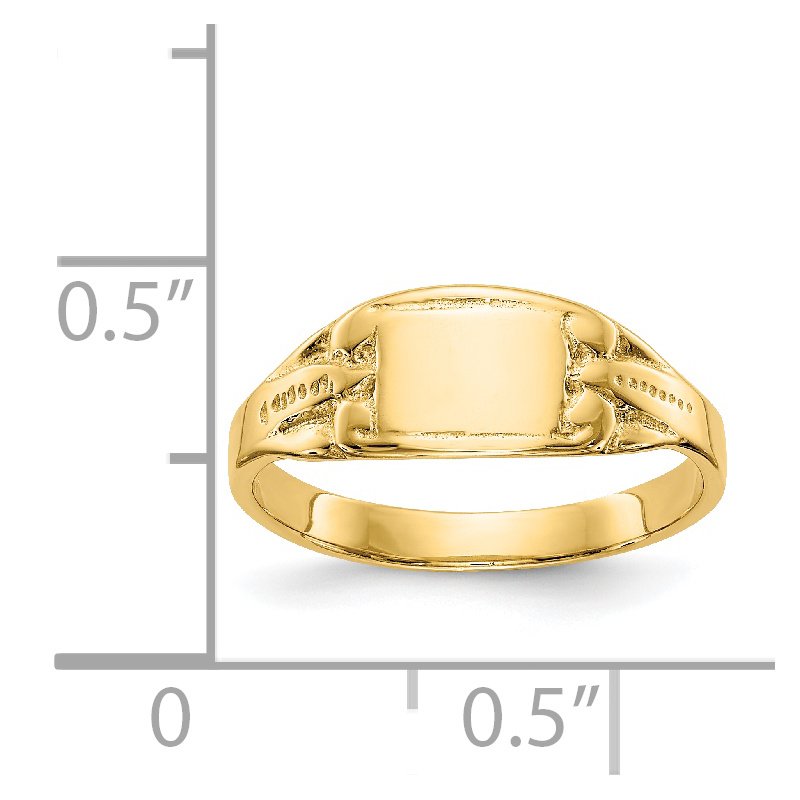 14K Polished Rectangular Baby Signet Ring