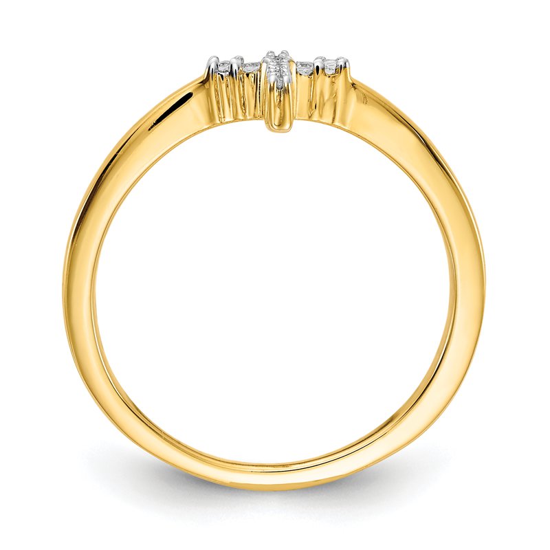 14k White Gold Diamond Cross Ring
