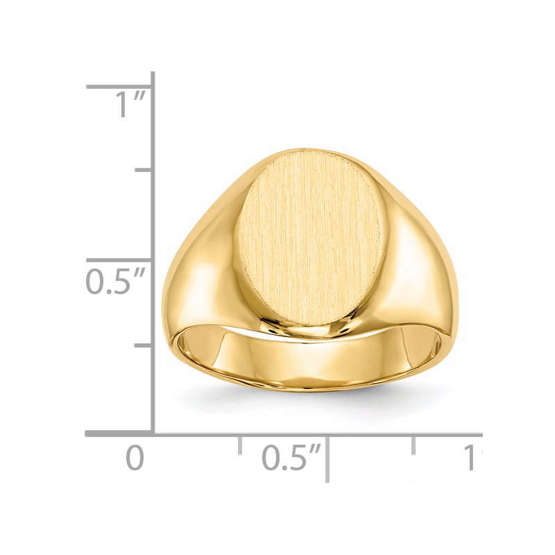 14k 11.0x15.0mm Closed Back Mens Signet Ring