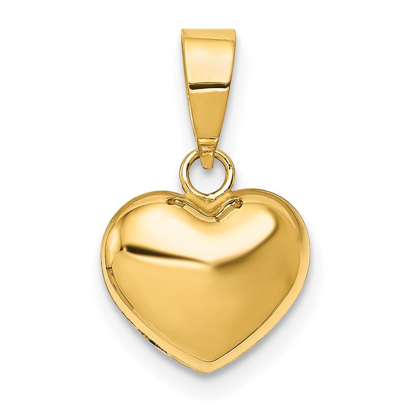 14K Polished 3-D Puffed Heart Pendant