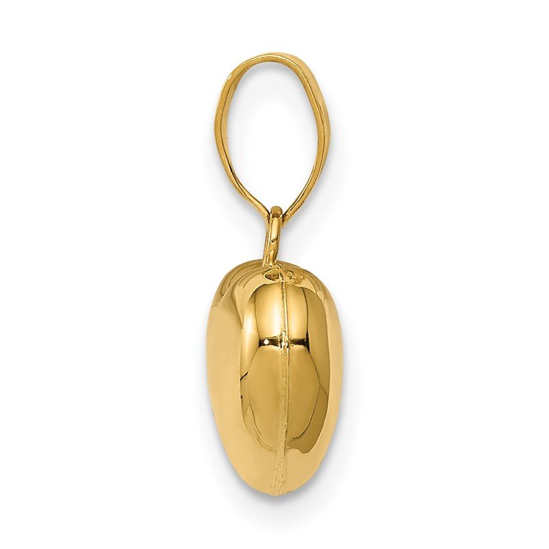 14K Polished 3-D Puffed Heart Pendant