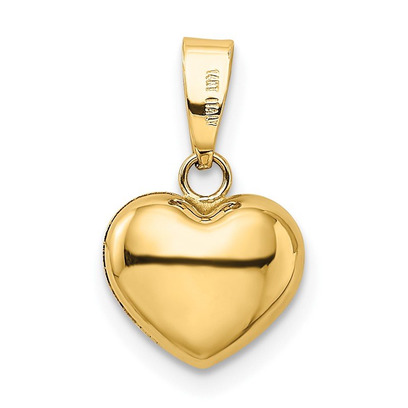 14K Polished 3-D Puffed Heart Pendant