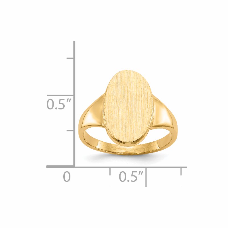 14k 9.0x14.5mm Closed Back Signet Ring