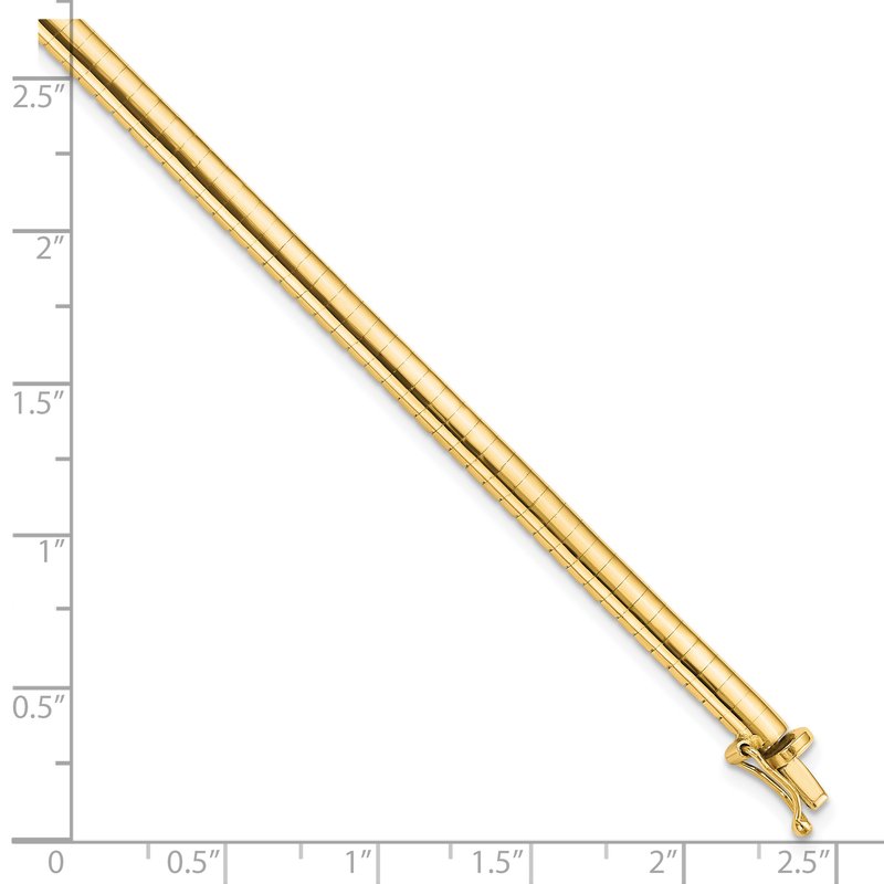 14k Polished 4mm Standard Weight 16 inch Domed Omega Necklace