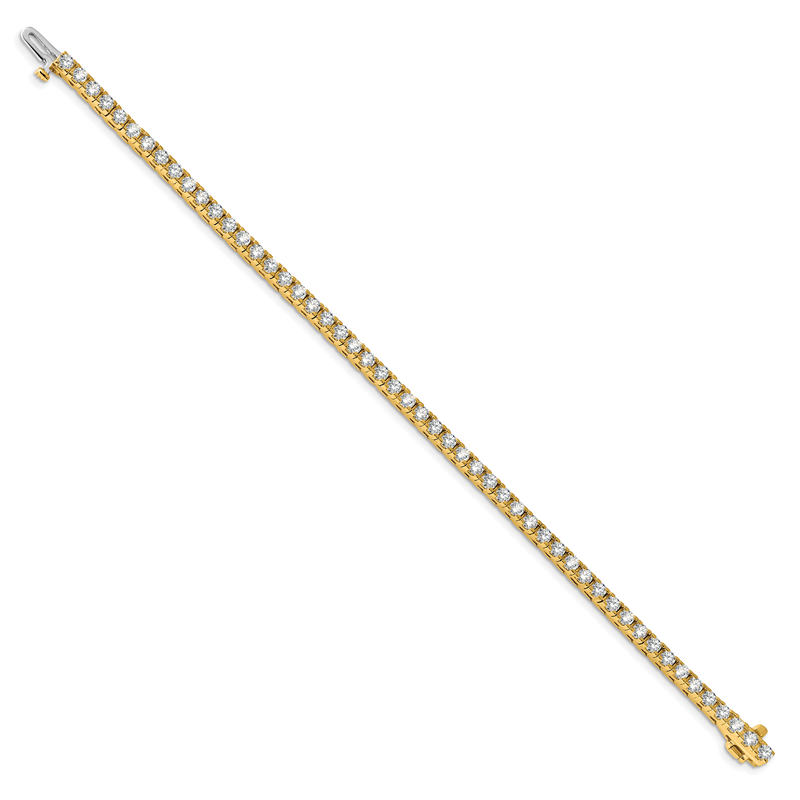 14K Yellow Gold 4 1/10 carat Lab Grown Diamond VS+ F+ Complete Tennis Bracelet