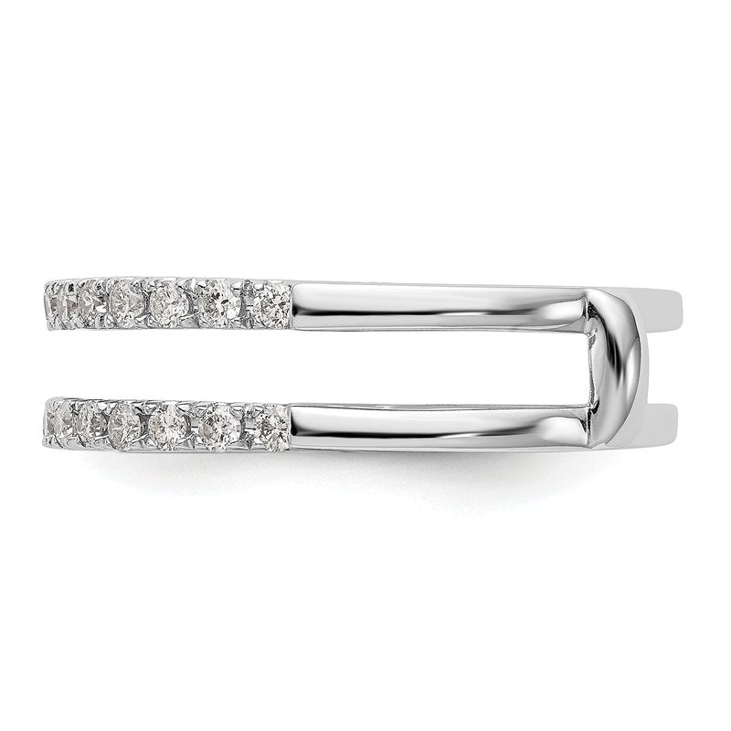 14K White Gold 1/2 carat Lab Grown Diamond VS+ F+ Complete Ring Guard