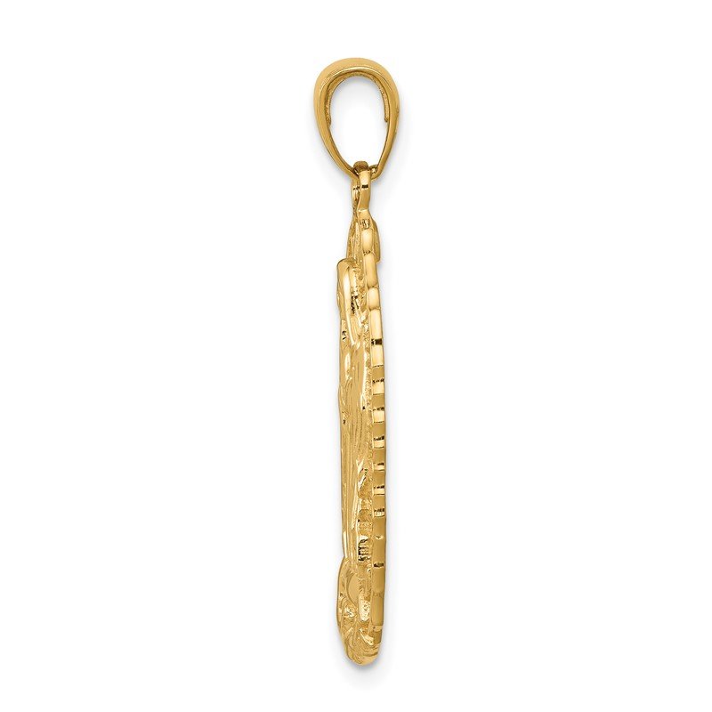 14k Polished and Satin Solid Our Lady of Guadalupe Pendant