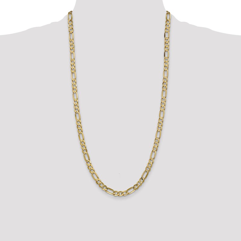 14K 26 inch 6mm Concave Open Figaro with Lobster Clasp Chain