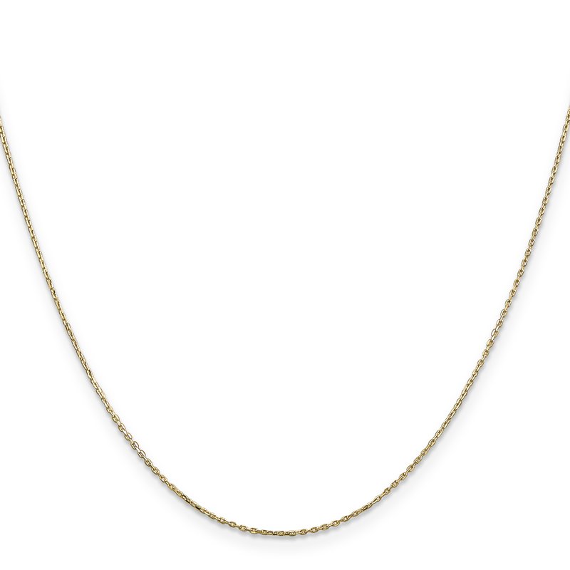 14K 14 inch .8mm Diamond-cut Cable with Lobster Clasp Chain