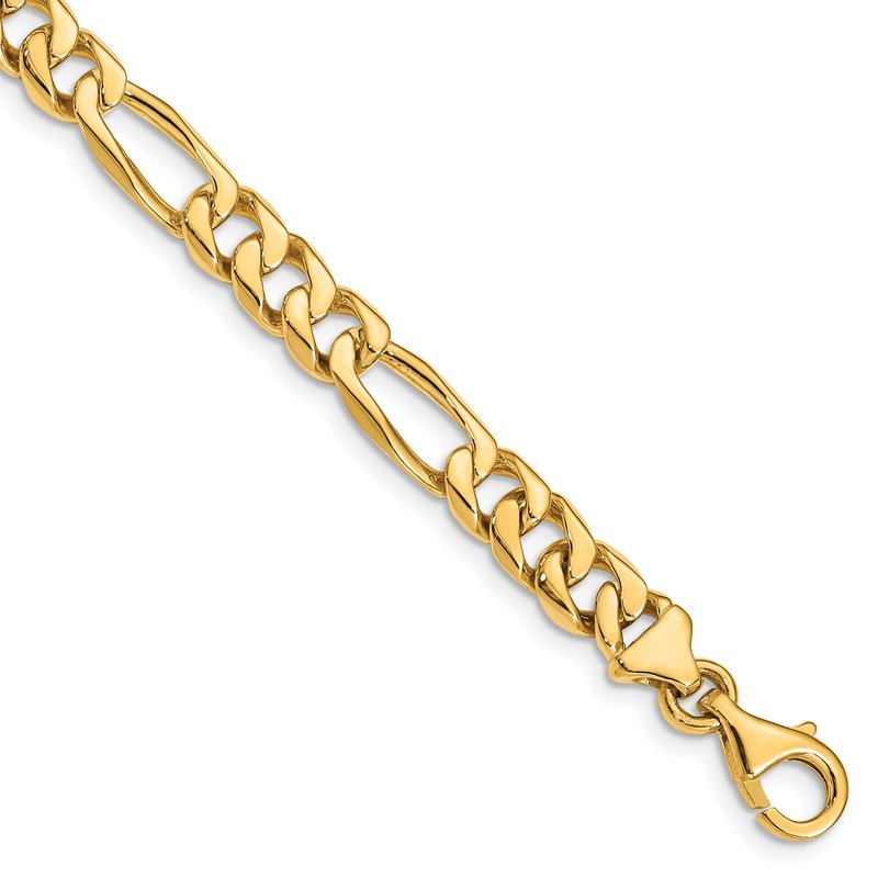 14K 18 inch 7mm Hand Polished Figaro Link with Fancy Lobster Clasp Chain
